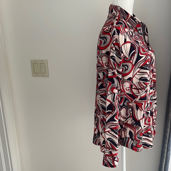 Catherine Gee Sophie Printed Silk Blouse size Small - Picture 8 of 8